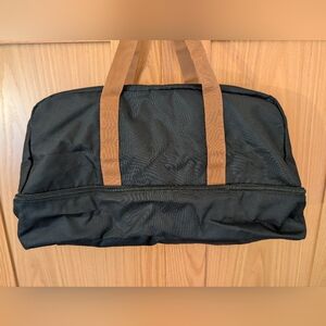 Black And Tan Duffel Bag With Shoe Compartment